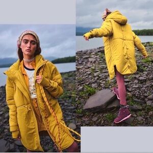 NWT Free People Movement Survival Mode Longline Puffer Jacket In Desert Grass